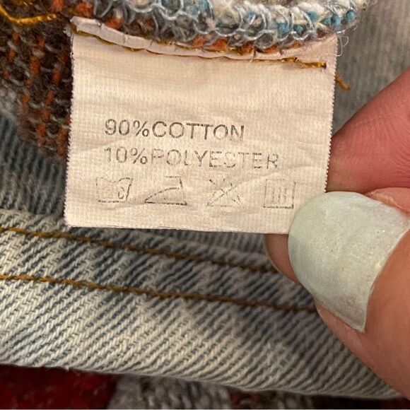 Denim Aztec Jacket Southwestern Light Blue Denim Jacket Crop Coat Women's M NEW - Picture 9 of 12